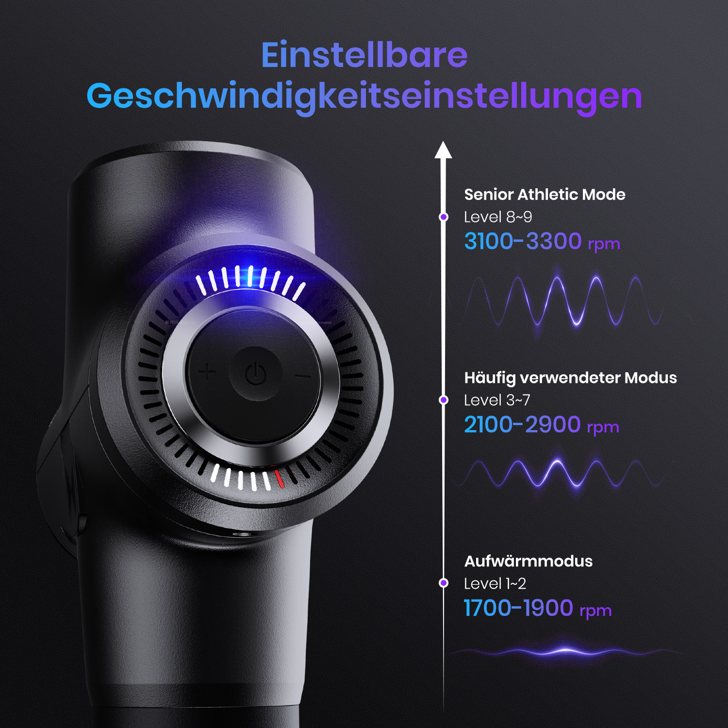 1200 - 3200rpm Handheld Electric Deep Tissue Percussion Massager