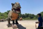 Interactive Electric Realistic Dinosaur Model For Theme Park / Shopping Mall