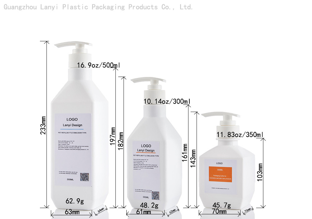 350ml Plastic Shampoo Pump Bottles For Lotion Body Cream