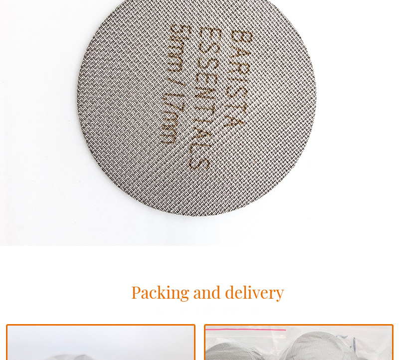 Minimalist Design 58mm Customized Size Stainless Steel Coffee Filter for Espresso Puck
