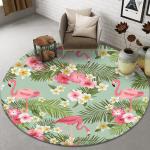 Plant And Flower Round Polyester Fiber Floor Carpet For Sofa And Living Room