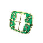 Translucent Enamel Color Santa Claus Christmas Belt Buckle Gold Zinc Alloy Die