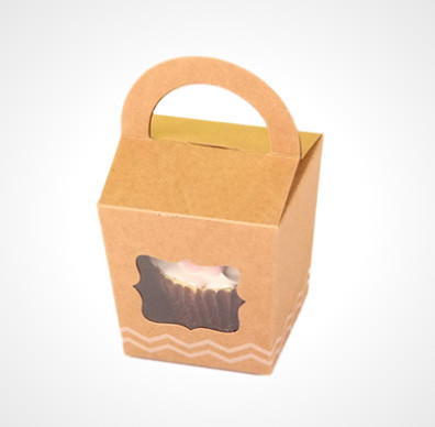 custom kraft carton box with handles eco friendly
