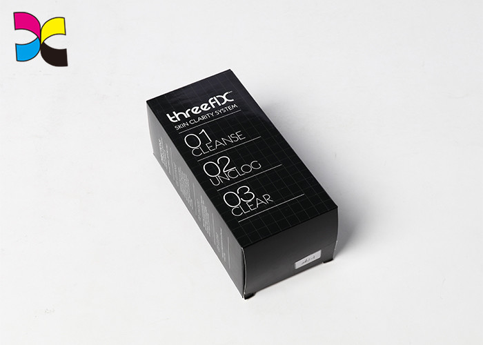 Black Matte Custom Printed Product Boxes , Oil Liquid Bottle Custom Boxes With Logo