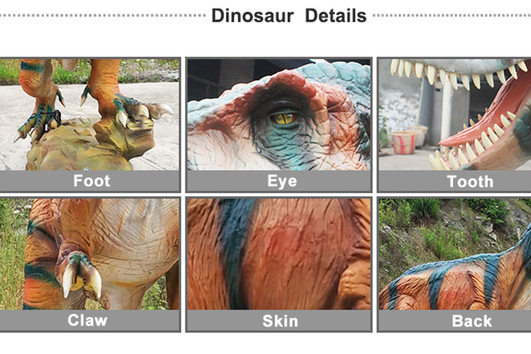 Brown Realistic Animatronic T-rex Dinosaur Model For Amusement Park