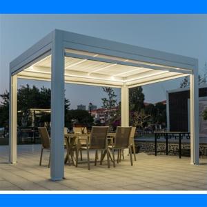 Quality Waterproof outdoor bioclimatic awning rain protection Luxury modern electric pergola aluminum louver pavilion wholesale