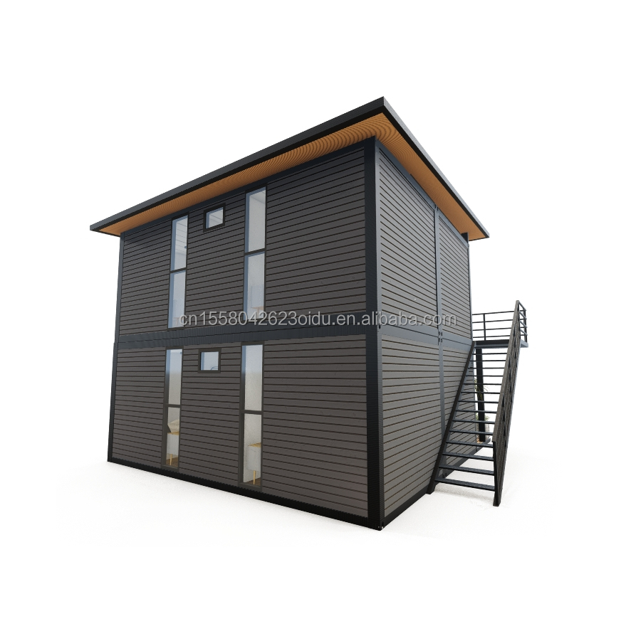 Main structure Wooden Galvanized Steel Square Tubes 4 Bedroom Bilayer Prefab Expandable Container House Design for Mall
