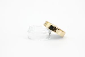 Quality 38mm 10ml 5g Clear Cosmetic Jars With Golden Screw Cap wholesale