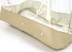 PU Leather Stitch PVC Clear Tote Bag Strong Bearing Capacity For Shopping / Pet