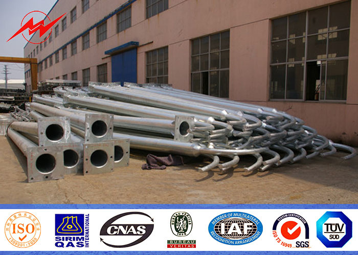 2.75mm 5-6m Led Street Light Pole Hot Dip Galanization Steel For Airport Seaport Plaza Stadium