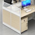 Modern Simple Staff Screen Office Desk And Chair Combination 2 People Wooden