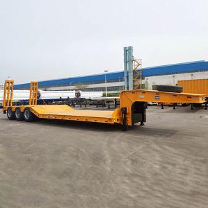 Quality LED Light 90mm Kingpin Tri Axle 80T Lowbed Semi Trailer wholesale