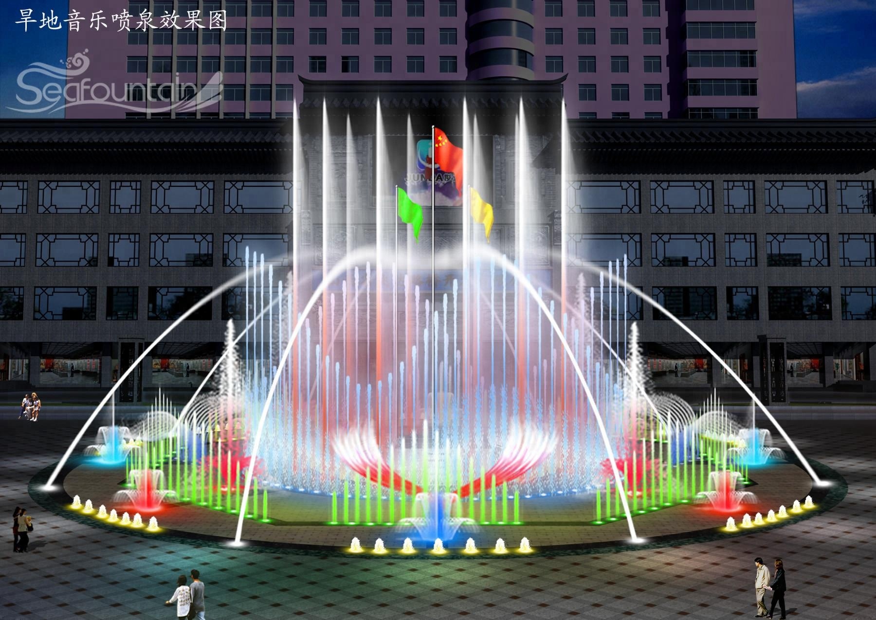 large elegant music Chinese water fountain