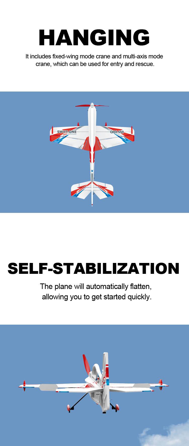 Trainstar RC Plane Glider EPP Foam Trainer Warbird Fixed Wing RTF One-Key U Turn Electric Power Source 140g 2.4GHz 4CH
