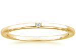 Solitaire Diamond 14K Yellow Gold Jewelry Tiny 0.04ct 2.0mm-2.3mm Band Size