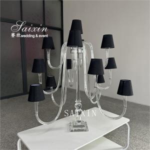 Quality Beautiful 13 arms crystal lamp stand for wedding centerpieces wholesale