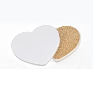 Quality Blank Coated Heart Shape Sublimation Ceramic Coaster For Sublimation Heat Transfer Printing wholesale