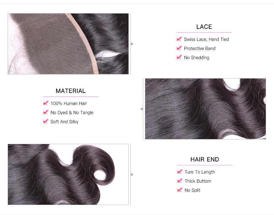Pre Plucked HD Lace Closure Ear To Ear 13X4 HD Transparent Lace Frontals Brazilian