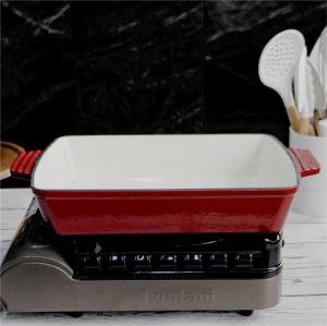 Quality Enamel Coating Cast Iron Frying Pan 2.5/4kg Cast Iron Roasting Pan wholesale