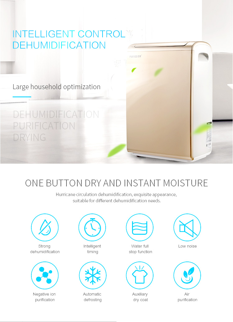 R134a Refrigerant 26L/Day 190m3/H Home Air Dehumidifier