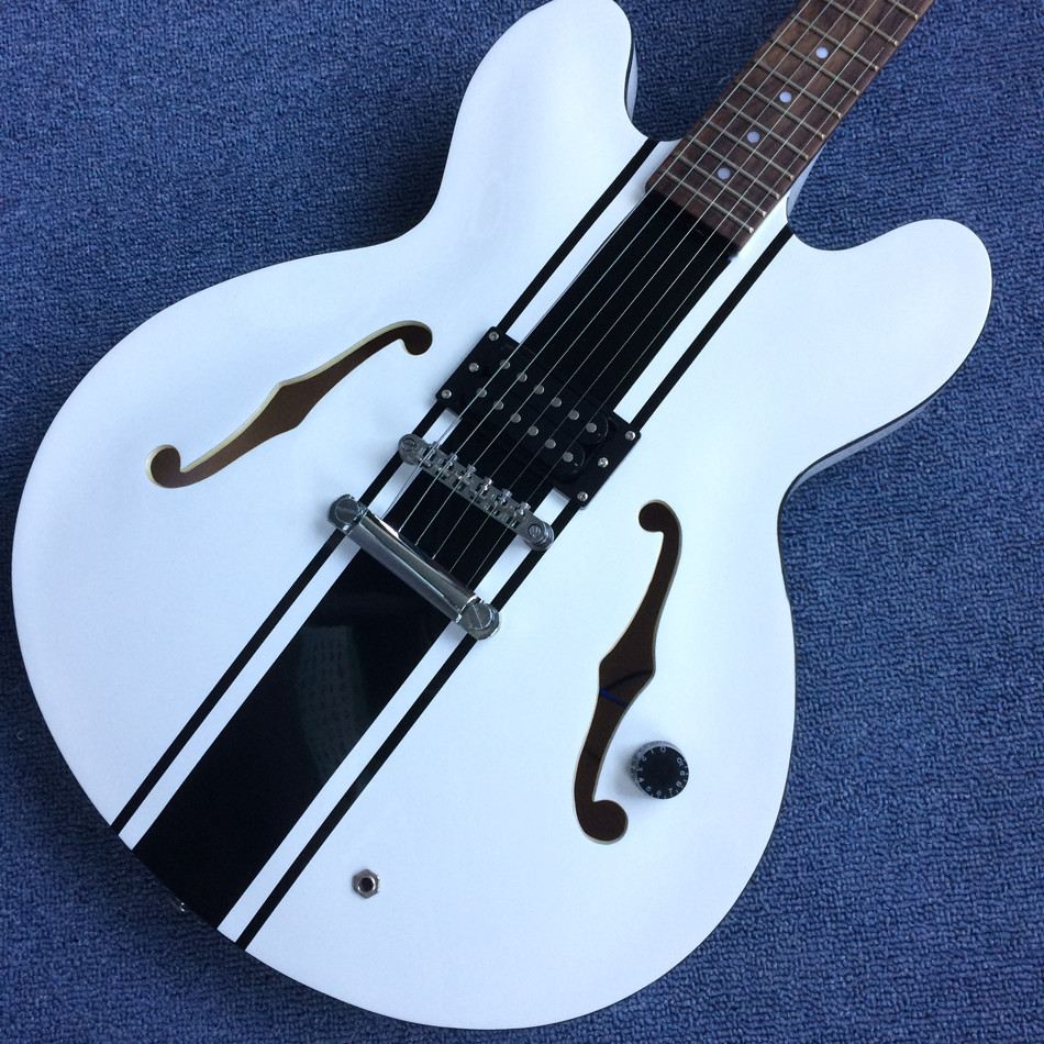 New style high quality hollow body jazz electric guitar, rosewood fingerboard black binding electric guitar