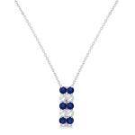 S925 Sterling Silver Elegant Sapphire CZ Jewelry Women Crystal Chain Necklace