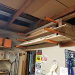 Overhead Garage Storage Rack 17*1*15 inch Steel Wood Storage Rack for Indoor