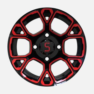 Quality ShuRan Exclusive 12 Inch Golf Cart Red/Glossy Black Aluminum Wheels wholesale