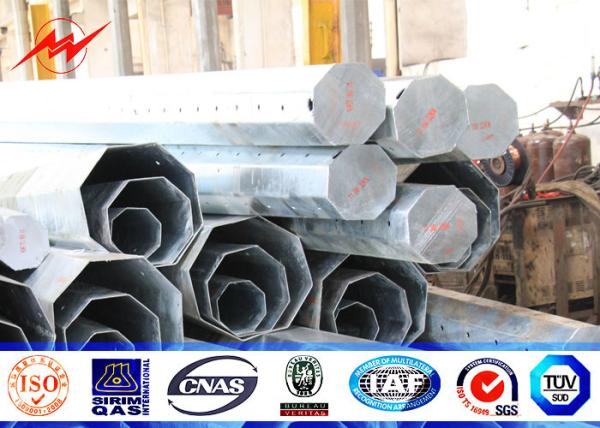 Octagonal Shape Galvanized Steel Electric Pole 10M 5KN Load Steel Transmission