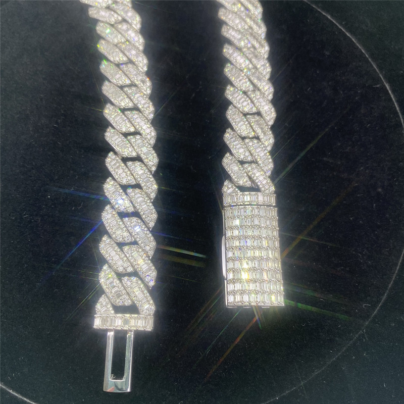 15mm Moissanite Cuban Link Hip Hop Jewelry Luxury Vvs Diamond Cuban Link Chain