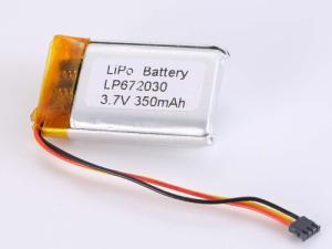 Quality 3.7V 350MAH 500-1000 Cycles Lithium Polymer Battery -20 To 60 Degrees Celsius Discharge Temperature wholesale