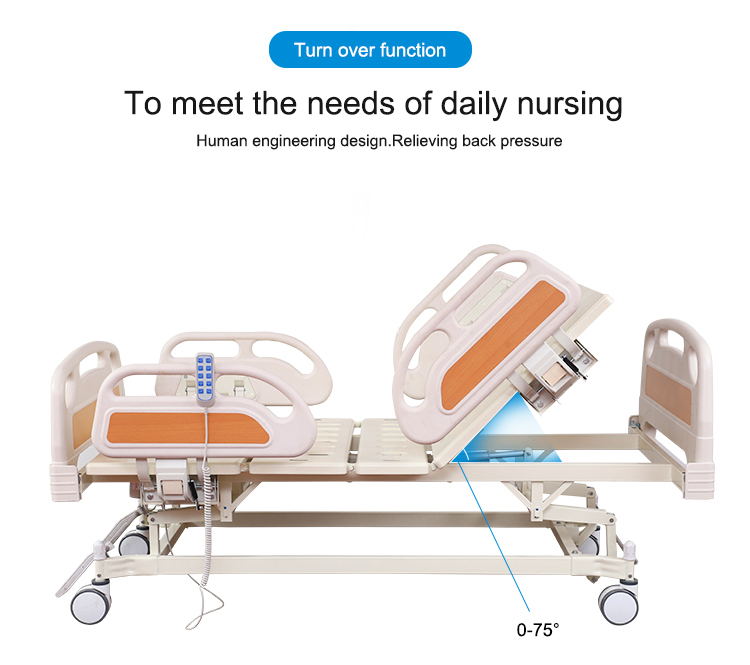 Electric Remote Control Medical Hospital Patient Beds Rustproof Anti Slipping ODM hospital electric bed