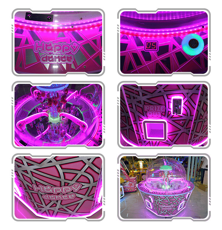 Pink Coin Operated Gift Vending Machine / Customized Claw Crane Machine