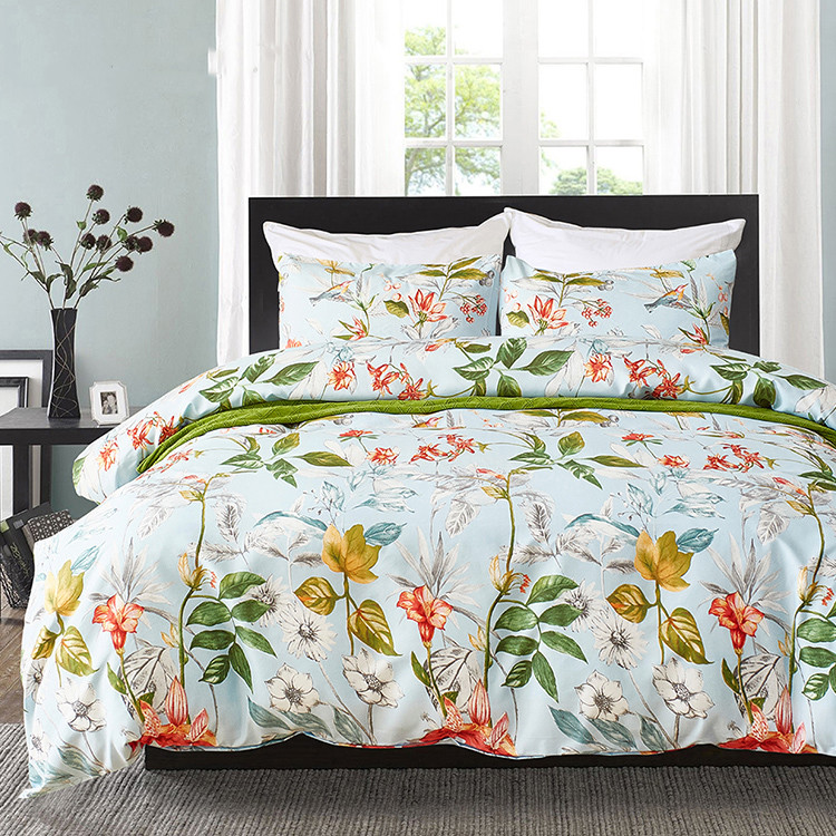 Girls Bed Sheet Fitted Beddings Bed Sheet Sets with Customized Color Flower Design