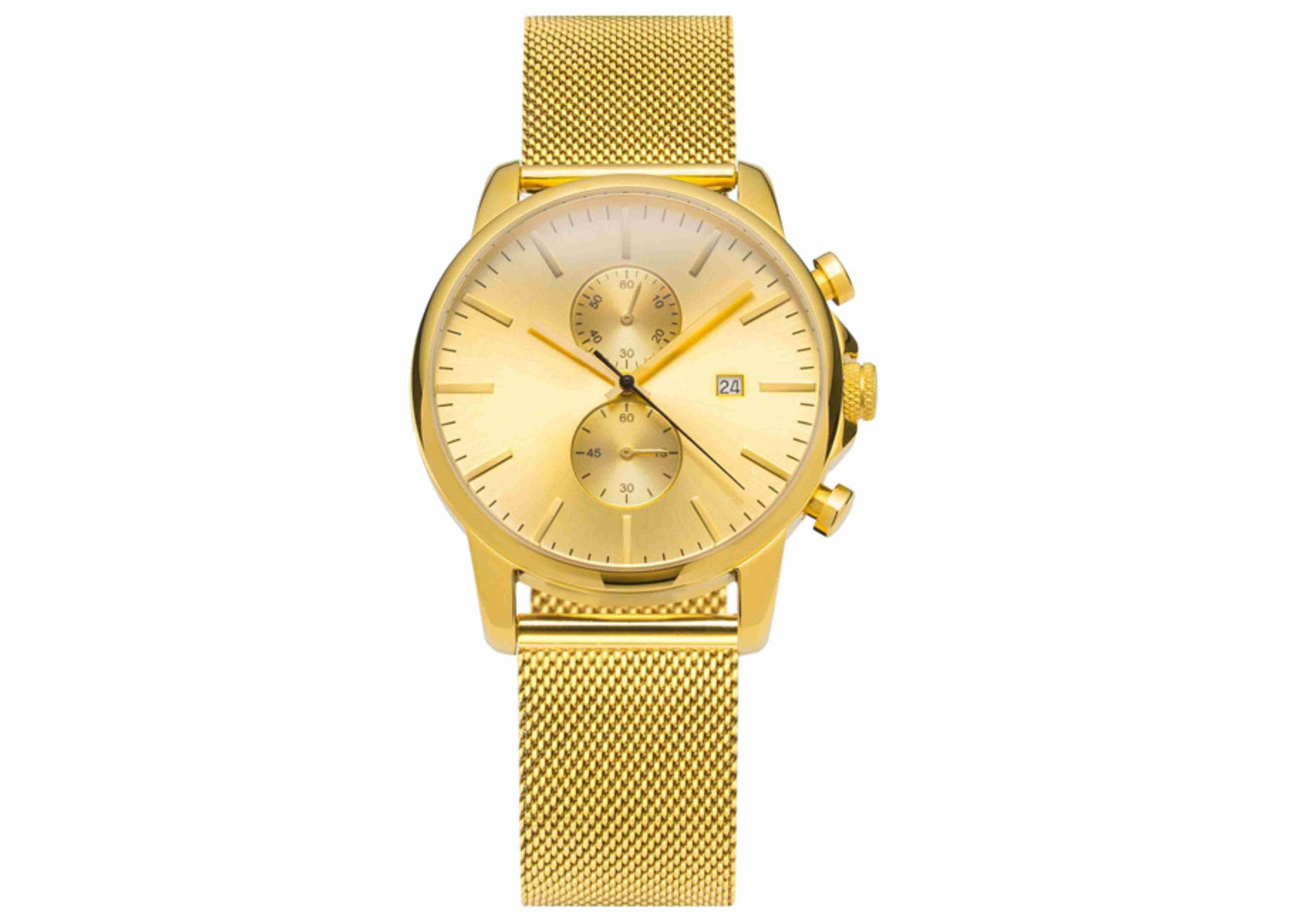 Stainless steel chronograph watch mens stainless steel quartz goldlis watch