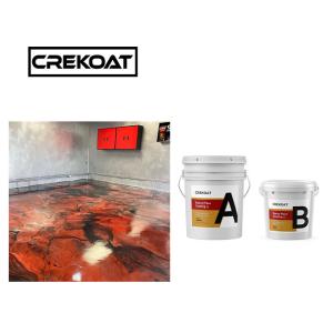 Quality Poured High Solids Red Metallic Epoxy Floor Coating Smoothed Hardness wholesale
