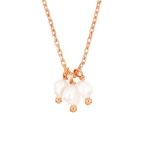925 Sterling Silver Three Freshwater Pearls Charm Pendant Necklace for Women 16"