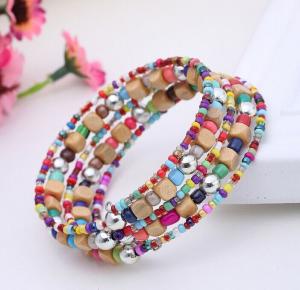Quality Bohemian multilayer beads bracelet European and American big stretch bracelet wholesale