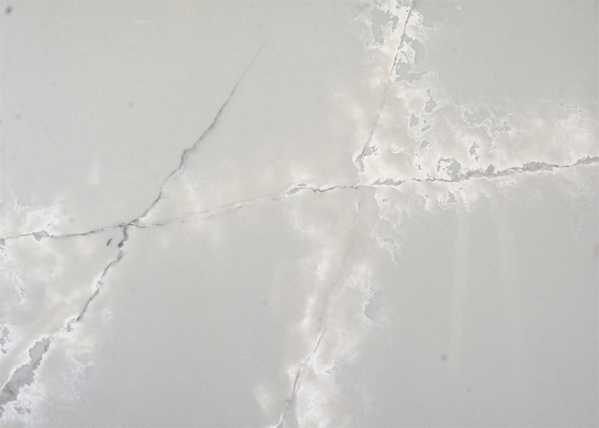 Kitchen Calacatta White Quartz Stone Slab Ice Crack Pattern NSF SGS Certified
