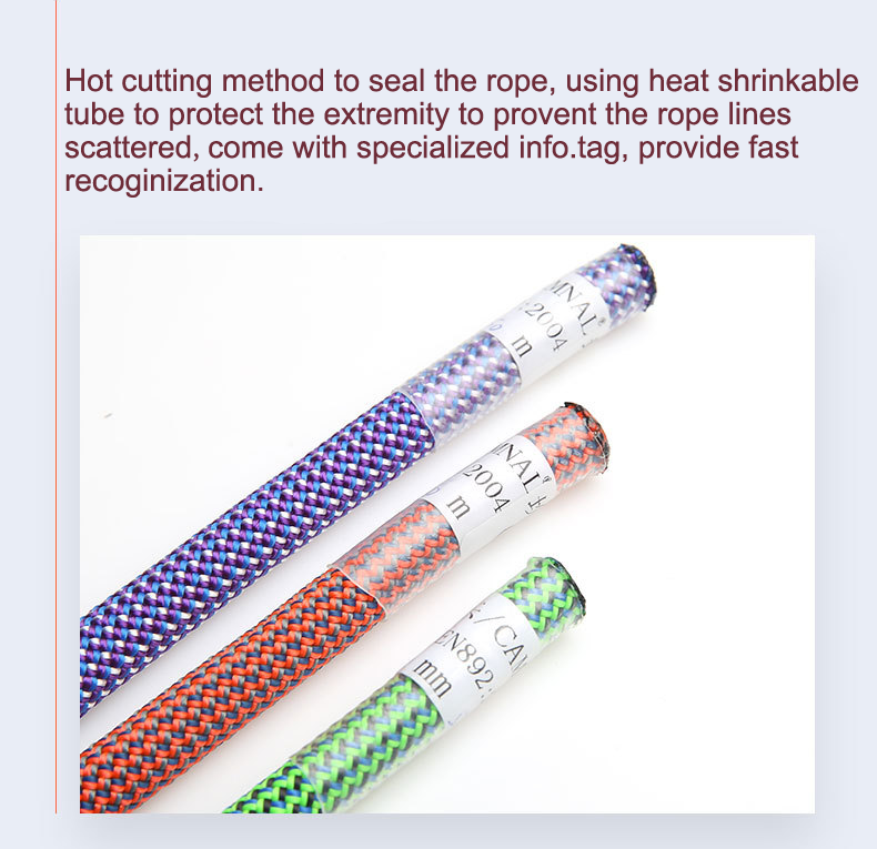 Professional Safety Climbing with 1L Capacity Rock Climbing Rope 11mm Diameter