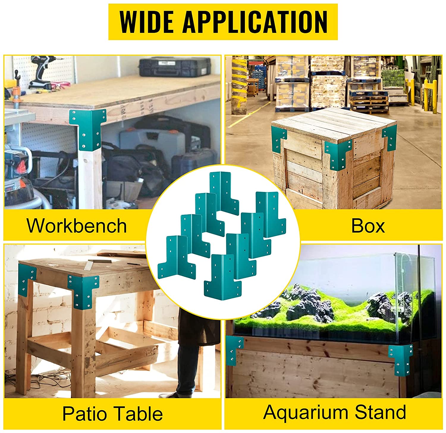 Plating Wood Frame Bracket for Heavy-Duty Deck Edge Work Bench Support Standalone