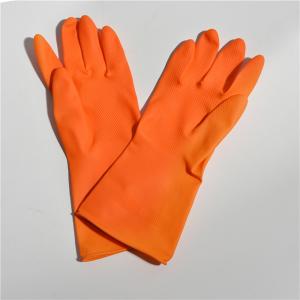 Quality Waterproof Oil Resistance Kitchen Rubber Gloves cotton flocklined Rubber Gloves wholesale