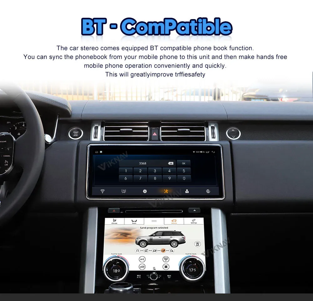 12.3inch Android car radio For Range Rover Vogue L405 2013-2020 AC Touching Screen Multimedia Player Navigation Stereo