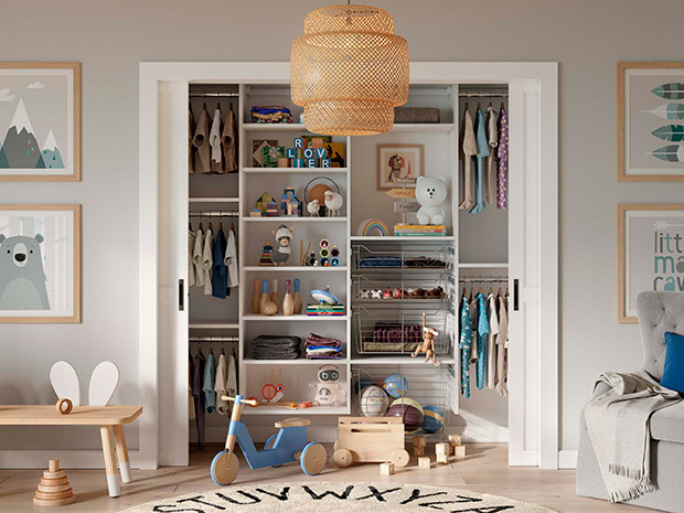 Custom Modern Luxury Design Adjustable Height Children Bedroom Wall Wardrobe Closet