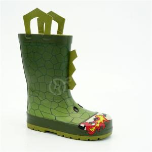 Quality SEDEX Green Double Handle Crocodile Print Rain Boots for Kids wholesale