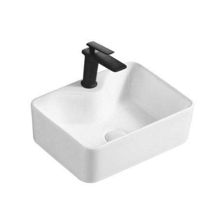White Rectangle Countertop Wash Basin Sanitary Ware Table Top Ceramic Bathroom