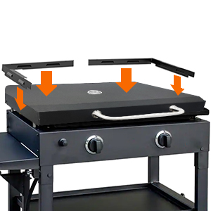 Power Coated Magnetic Wind Guards Hood and Side Shelf for Blackstone Griddle Themes