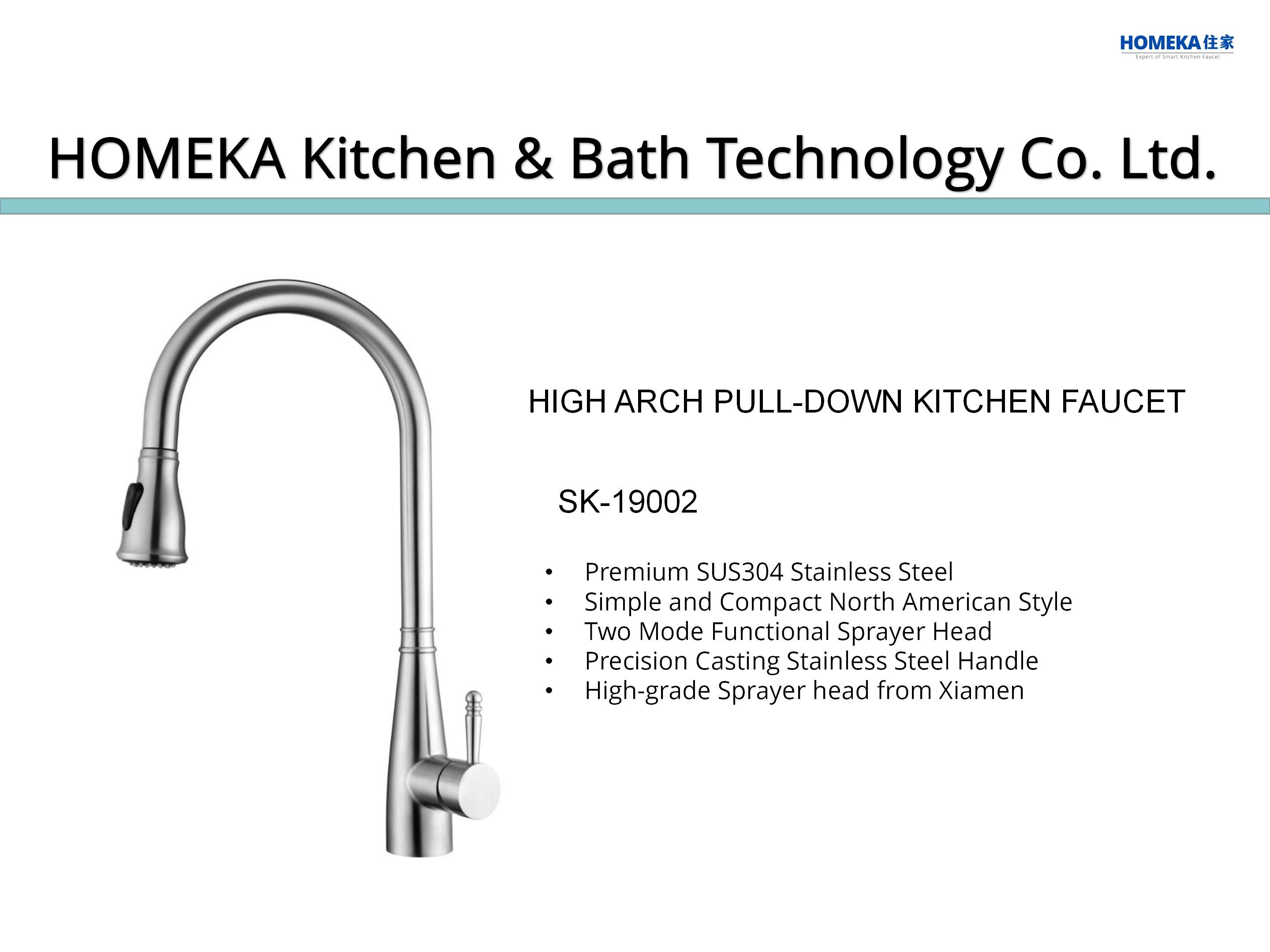 High Arc Gooseneck Kitchen Tap Extendable Spray Head Sink Faucet