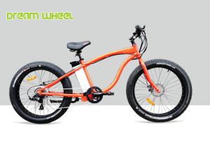 Quality 750W Electric Beach Cruiser Bikes Orange Aluminum Alloy 6061 wholesale