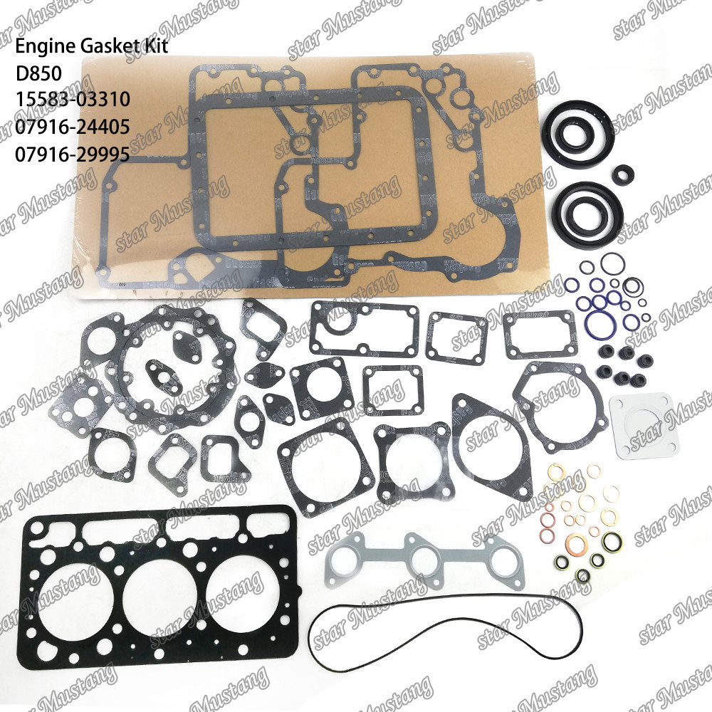 D850 Full Gasket Set Head Gasket 15583-03310 Upper 07916-24405 Lower 07916-29995 Suitable For Kubota